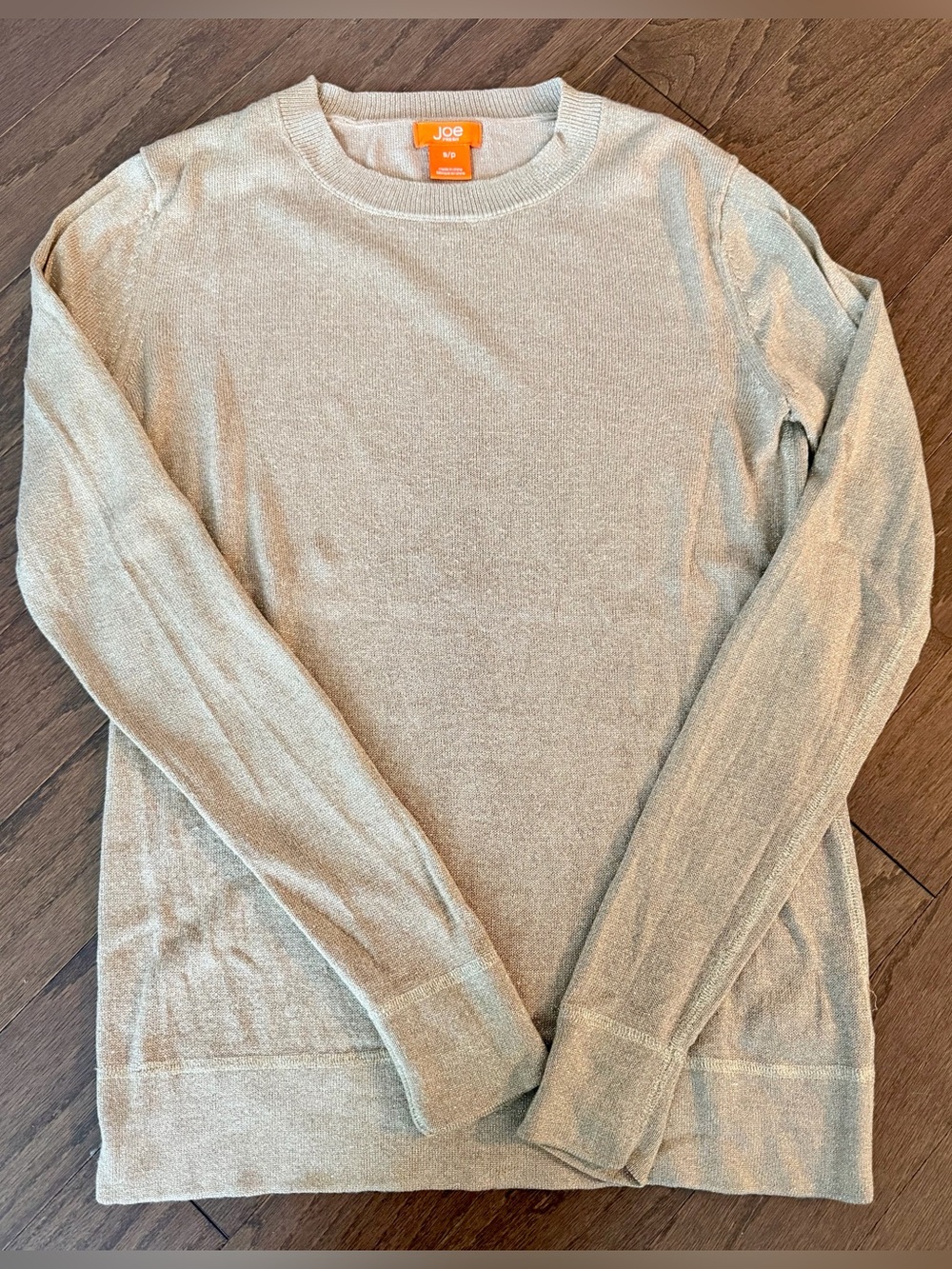 Joe Fresh Crewneck Sweater in Shimmery Gold Small